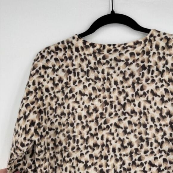 Sarah Spencer Women's Lambswool Angora Button Front Cardigan‎ Tan Black Size PM - Picture 4 of 7